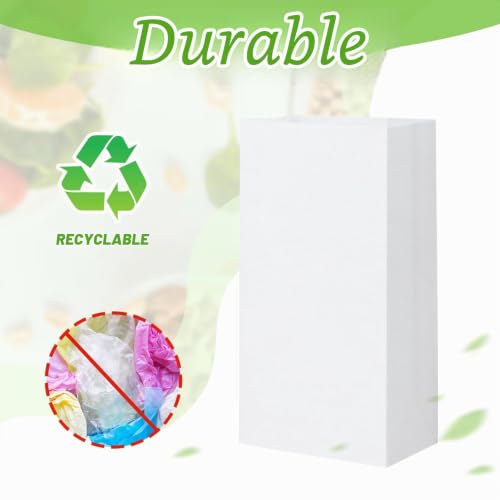 Thumbnail 4 de Eupako – Lot de 100 sacs en papier kraft, fond carré, Taille #4 (12,7 x 7,5 x 24 cm), blanc