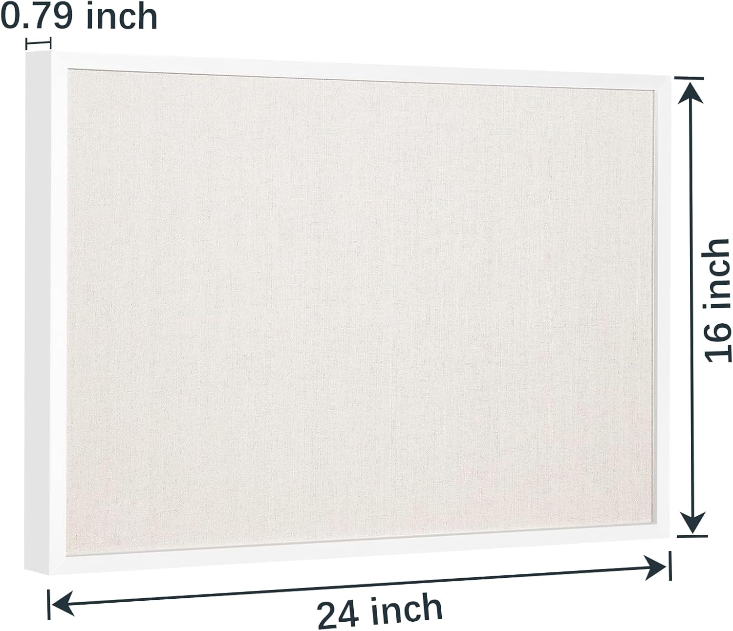 Thumbnail 1 de OWLKELA 60 x 40cm linen bulletin board with white oak-style frame and cork pin surface