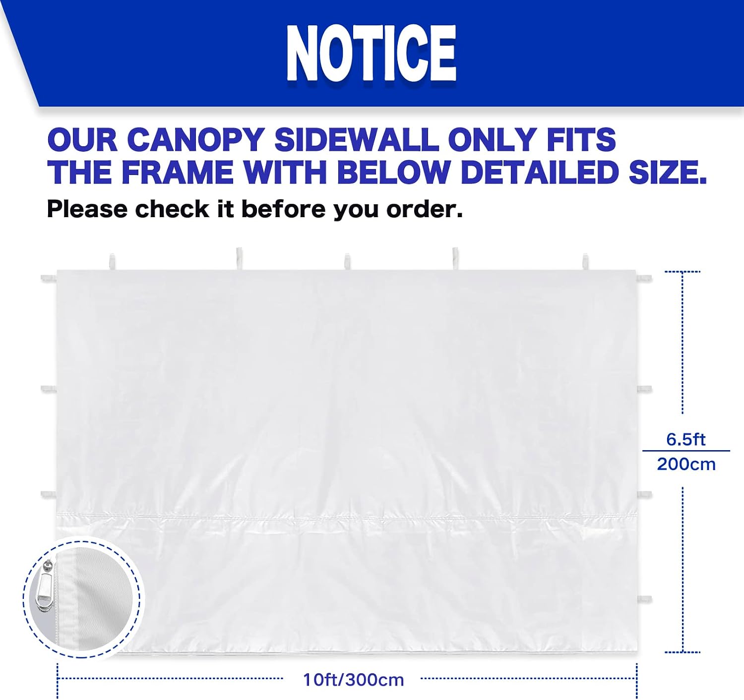 Detalle de FANPAT 3 Packs 10x10 Canopy Sidewalls, Waterproof White 3-Piece Set
