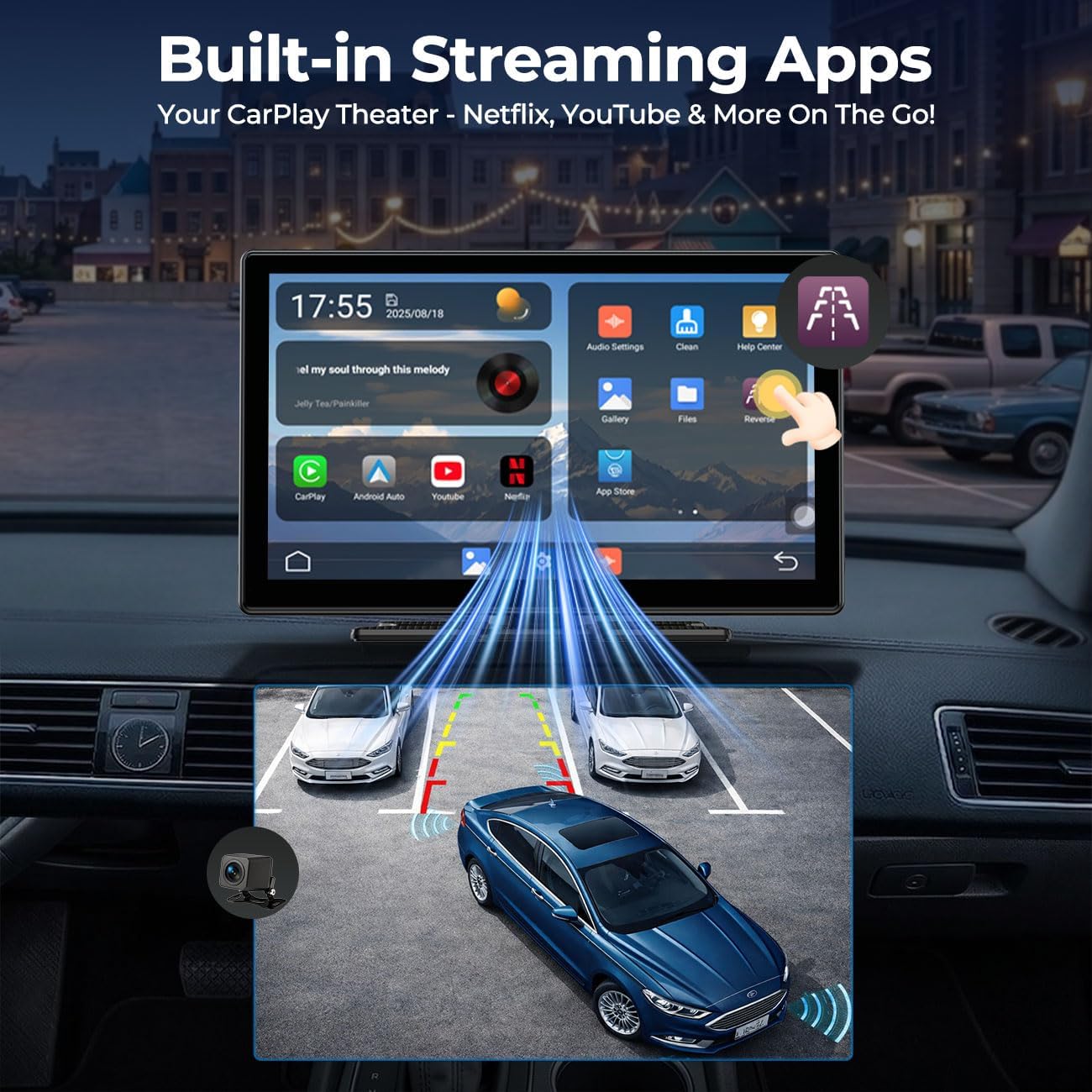 Thumbnail 3 de LAMTTO 9" Wireless CarPlay Screen for CarPlay