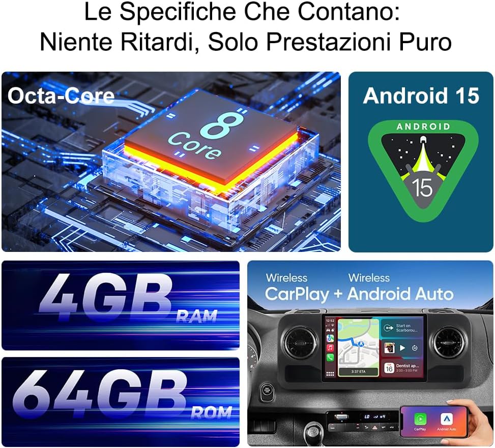 Thumbnail 6 de ACAVICA Autoradio Carplay Android per Jeep Renegade 2014-2019, schermo QLED 13,1” 2K, Android 15 Octa-Core, wireless CarPlay/Android Auto
