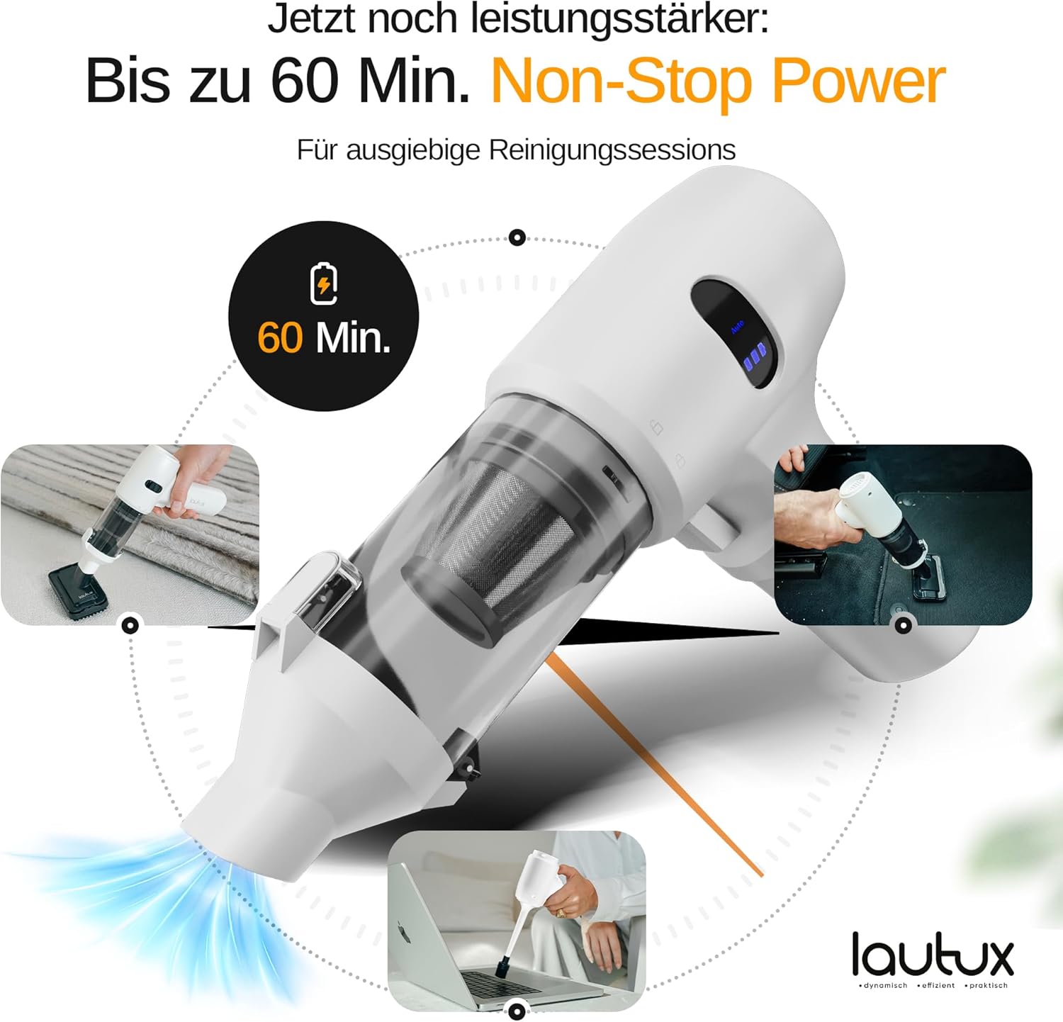 Thumbnail 3 de lautux Turbotastic Pro 2 Handstaubsauger 60 Min 🧹