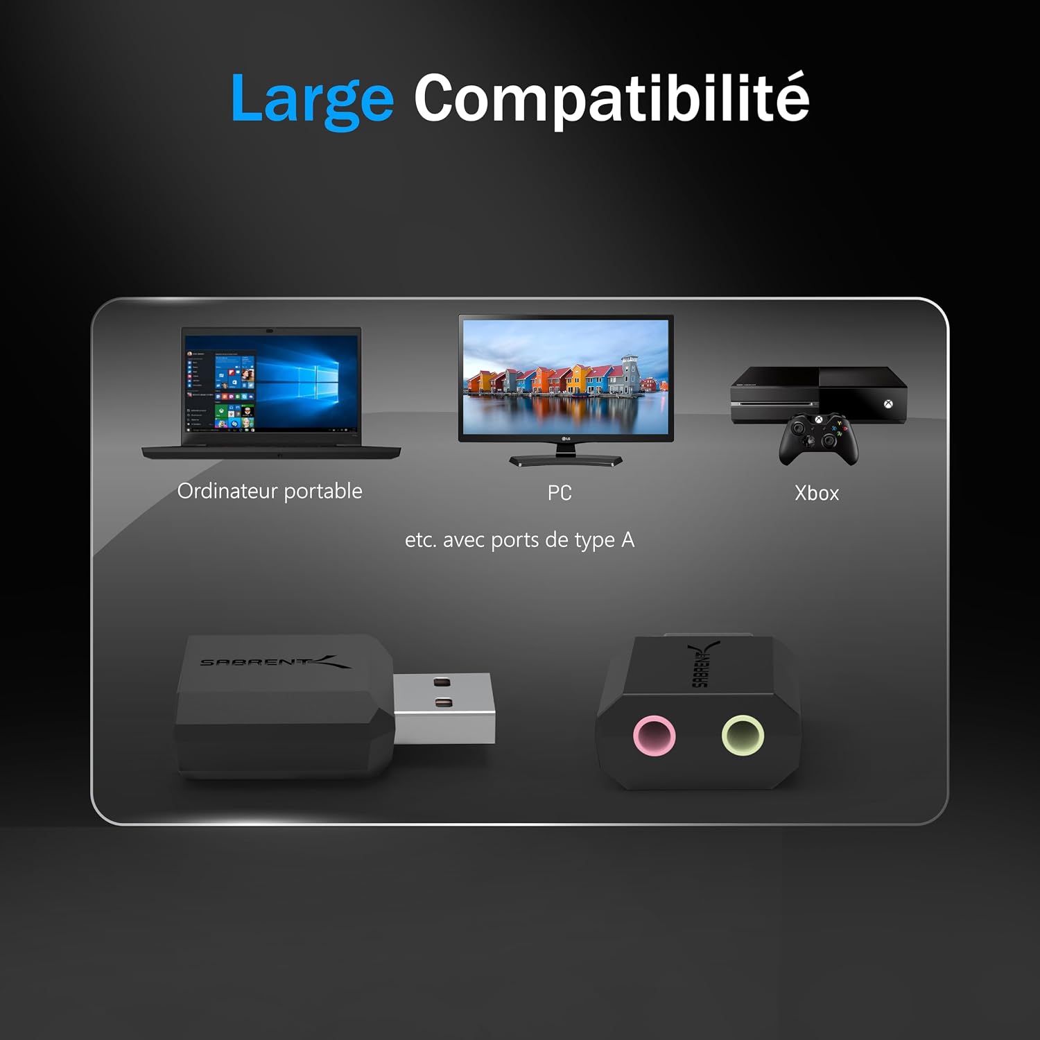 Detalle 2 de SABRENT AU-MMSA Carte son USB externe avec micro