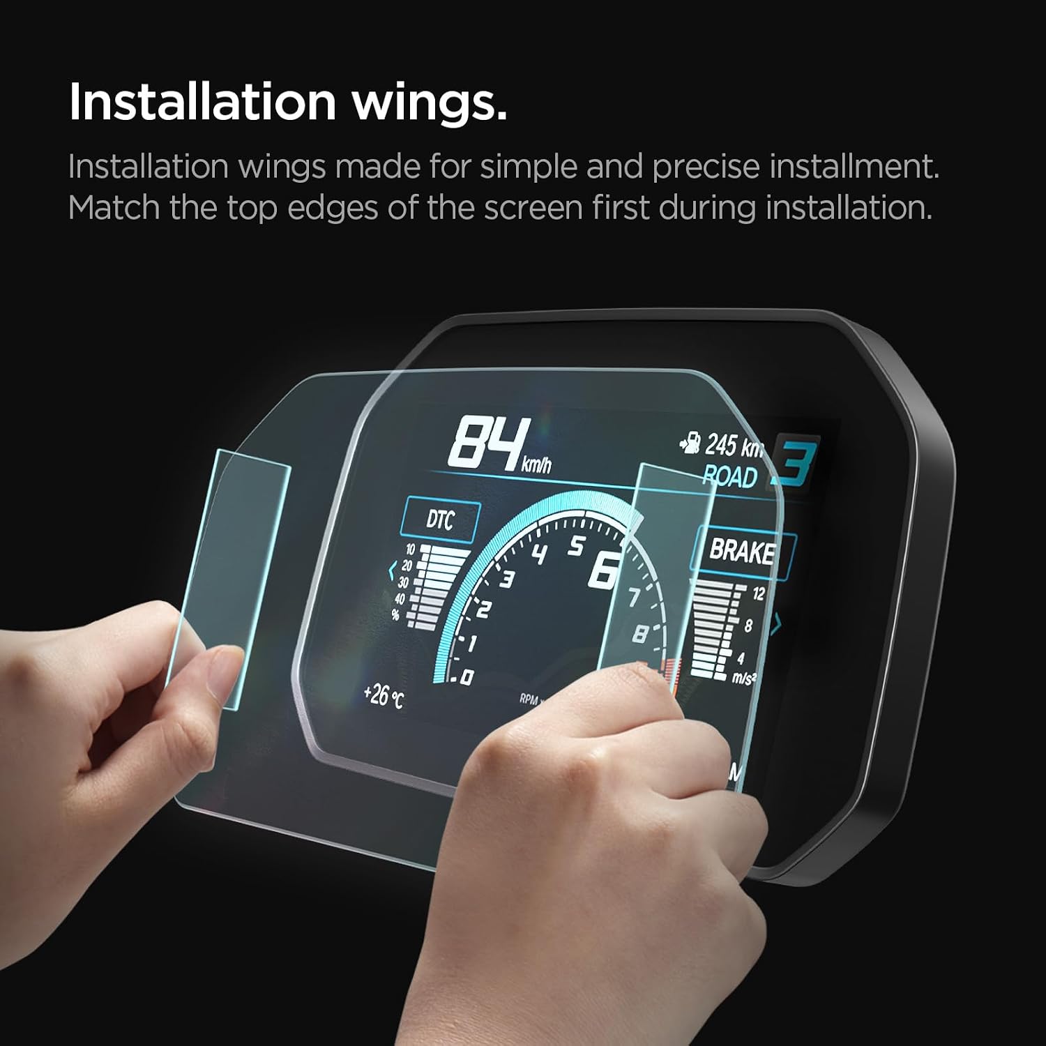 Detalle de Spigen Glas.tR Slim pellicola in vetro temperato 9H per display TFT BMW Motorrad da 6,5" (compatibile con R 1250 GS 2018-2025 e F 900 XR)