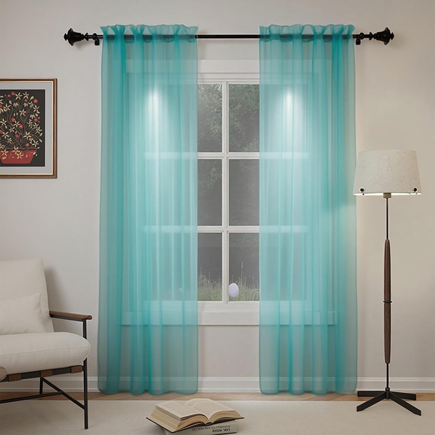 Thumbnail 5 de GFCC Voile Curtains 84in Teal