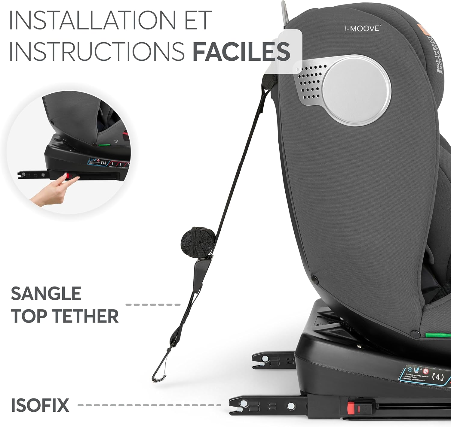 Thumbnail 4 de KikkaBoo Siège Auto i-MOOVE 2 : rotation 360°, ISOFIX et i-Size pour 0 à 36 kg