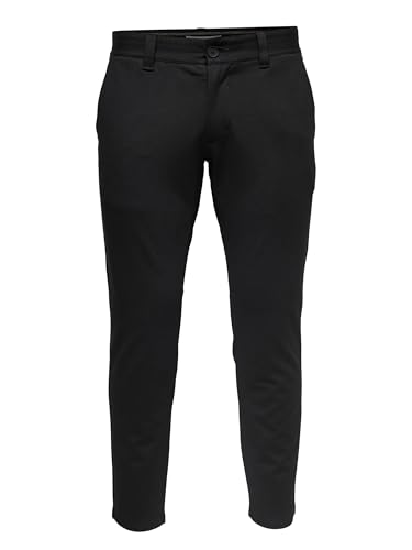 Detalle de Only & Sons Herren Black Chinos – Skinny/Regular Mix