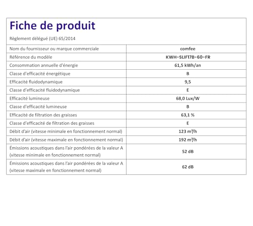 Thumbnail 6 de COMFEE' KWH-SLIF17B-60 Hotte Aspirante 60 cm – 200 m³/h