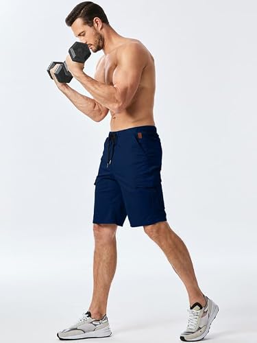 Detalle de Elegancity Mens Combat Cargo Work Shorts: Lightweight Summer Cotton with Practical Pockets