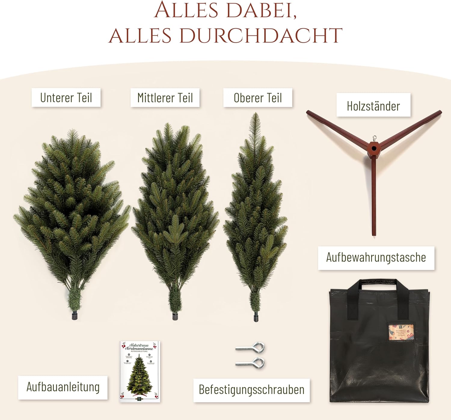 Thumbnail 6 de Premium Weihnachtsbaum künstlich 220 cm mit Holzständer