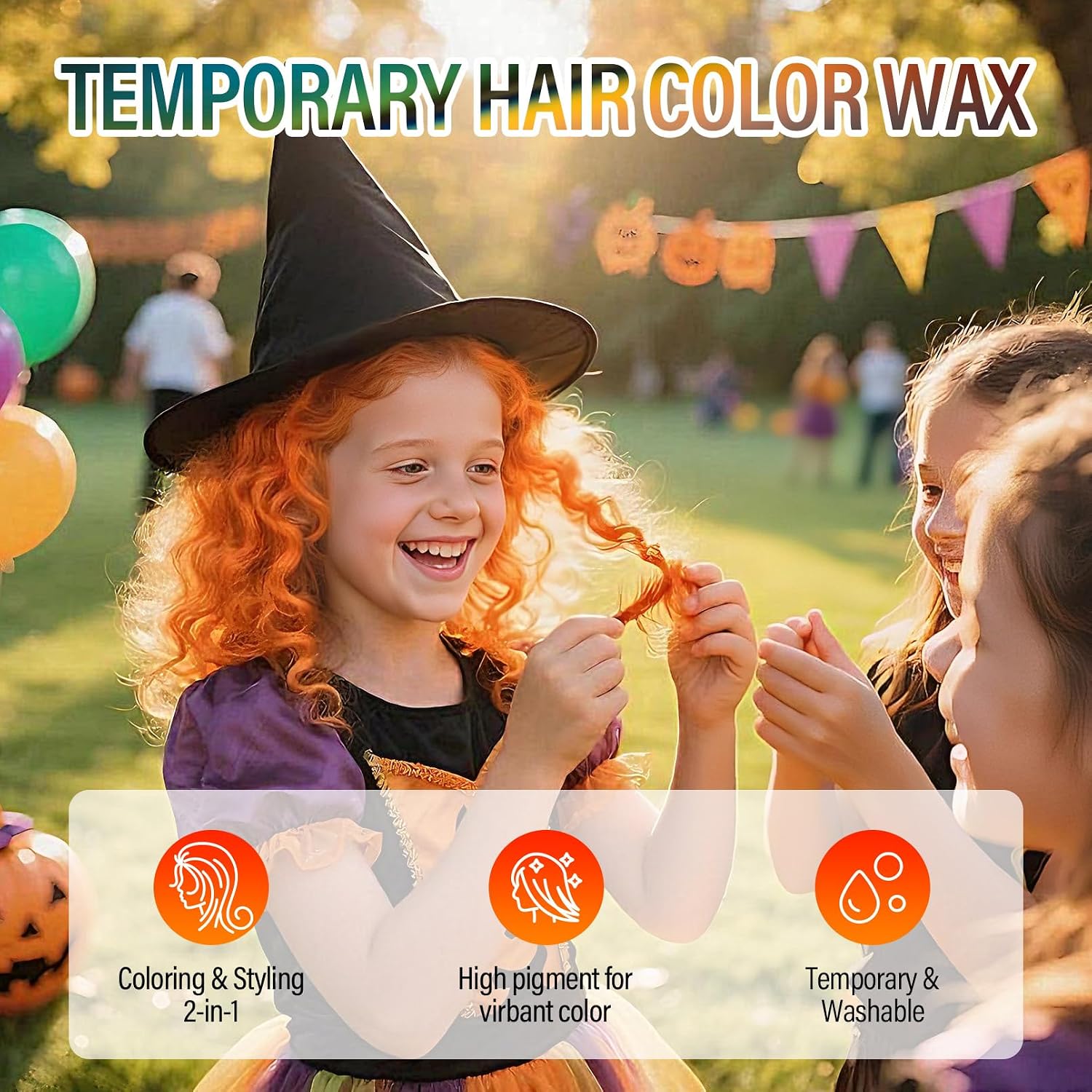 Detalle de BRIMFULITE Temporary Orange Hair Wax for Kids, 2.12 Oz, Medium Hold