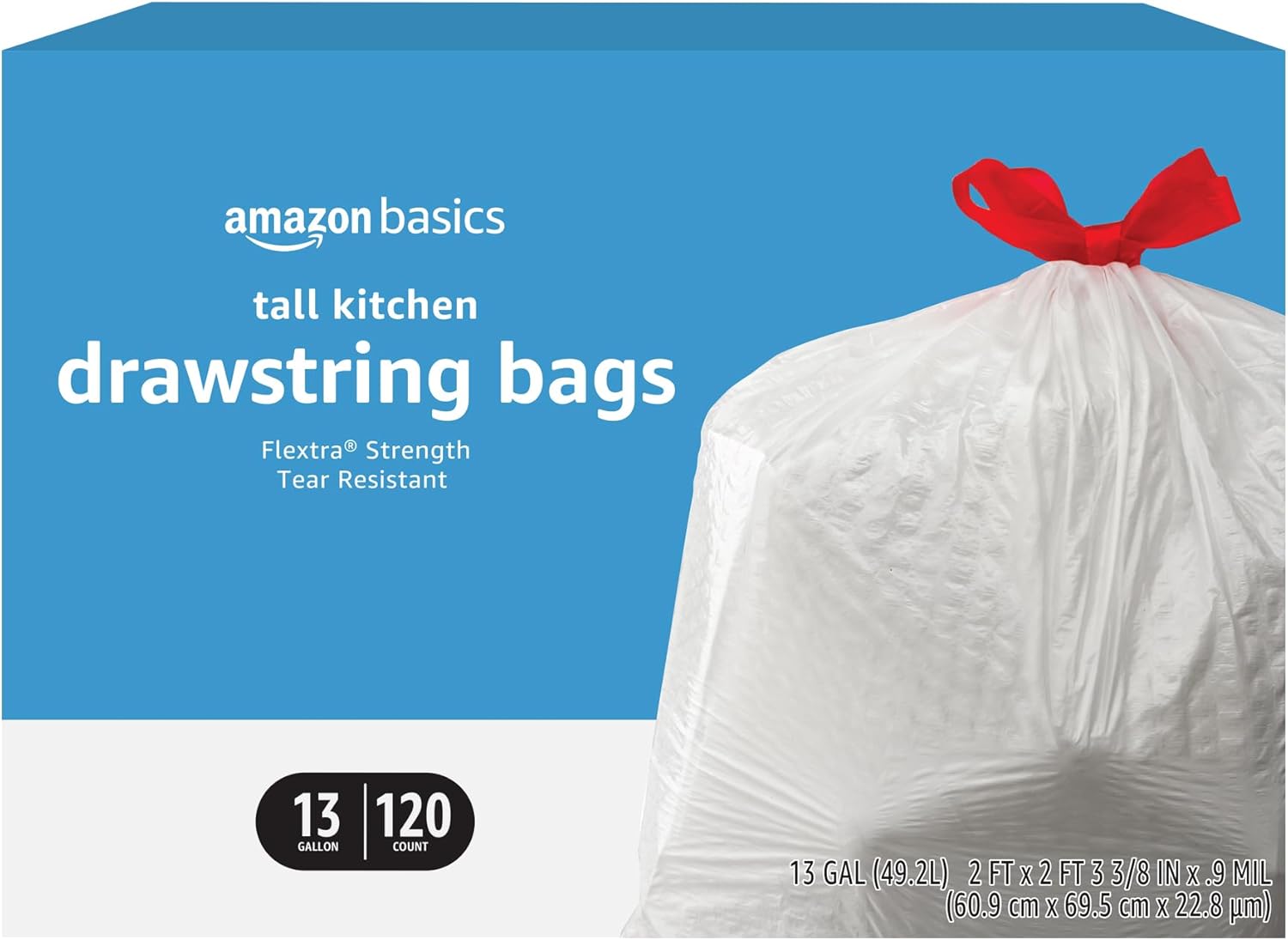 Amazon Basics Flextra Tall 13-Gallon Trash Bags ⚙