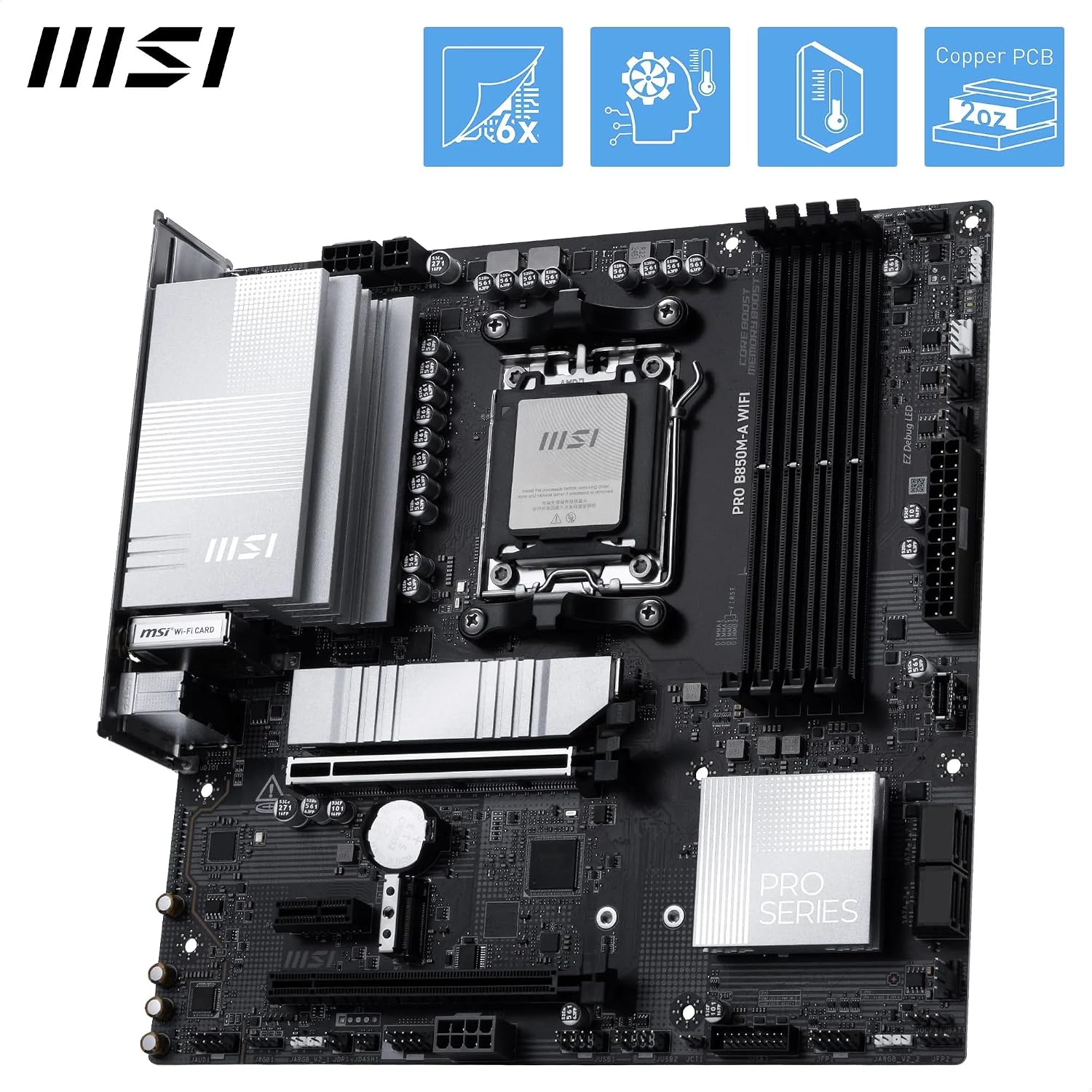 Detalle 2 de MSI PRO B850M-A WiFi Motherboard