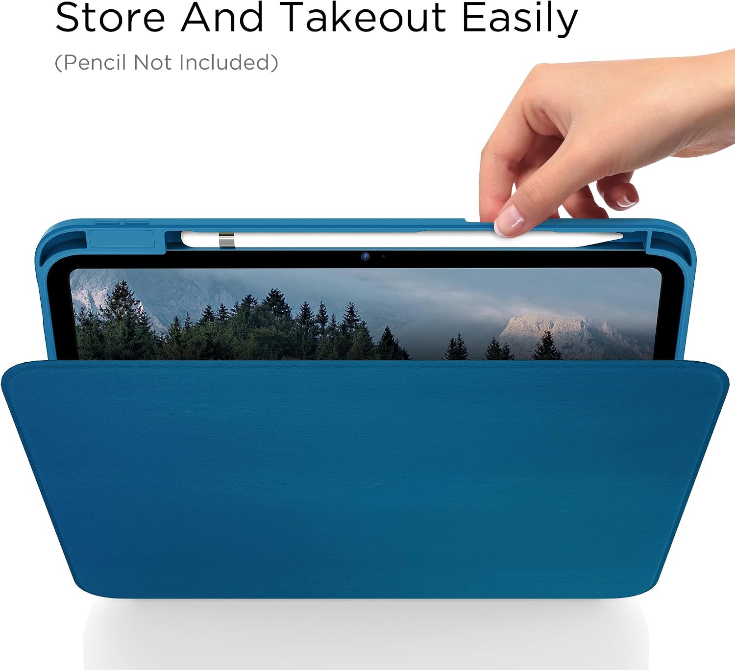 Thumbnail 2 de CACOE 360 Rotating Case for iPad (A16) 11th/10th Gen with Pencil Holder, Peacock Blue