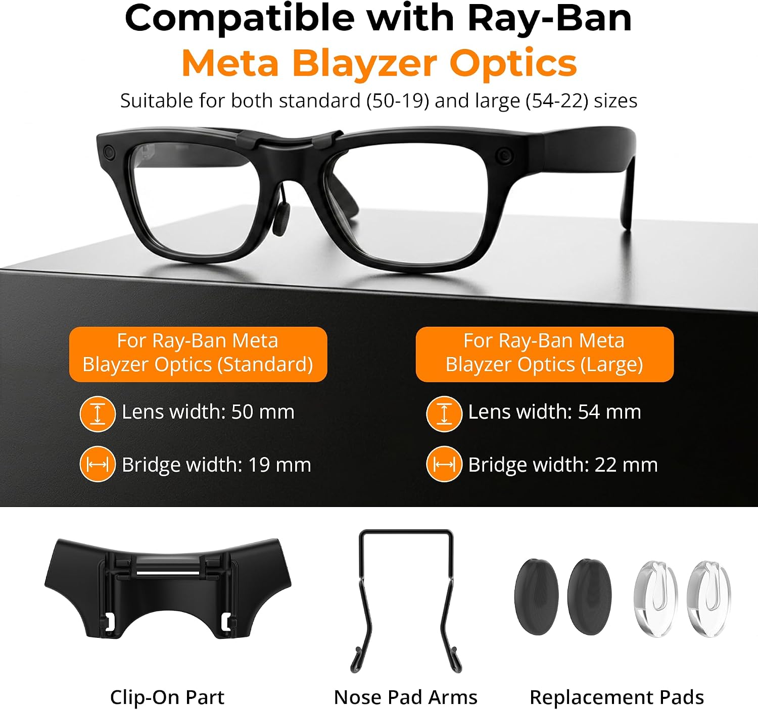 Thumbnail 5 de HiBloks Ray-Ban Meta Blayzer Gen 2用ノーズパッド｜滑り止めシリコン・跳ね上げ式