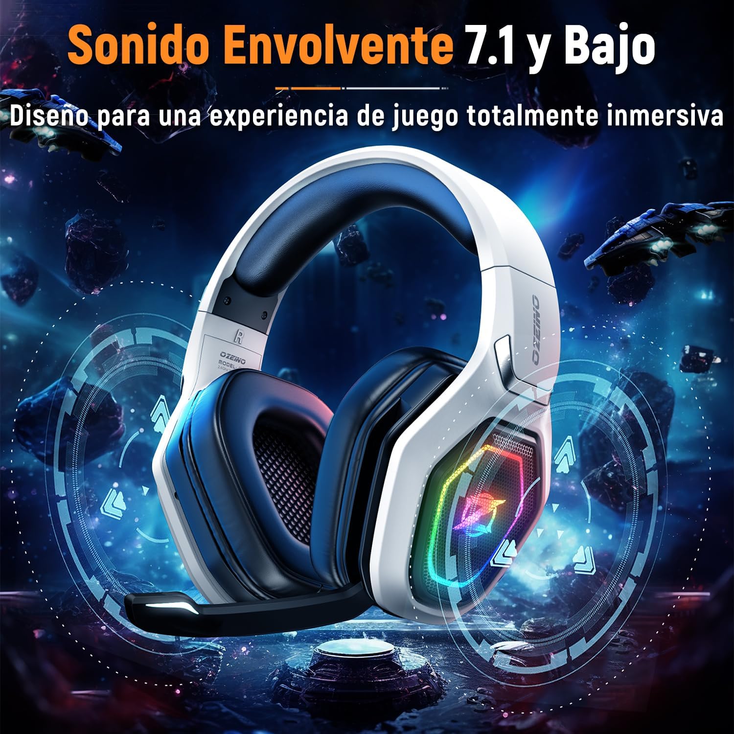 Thumbnail 2 de Ozeino Cascos Gaming Inalámbricos 30h