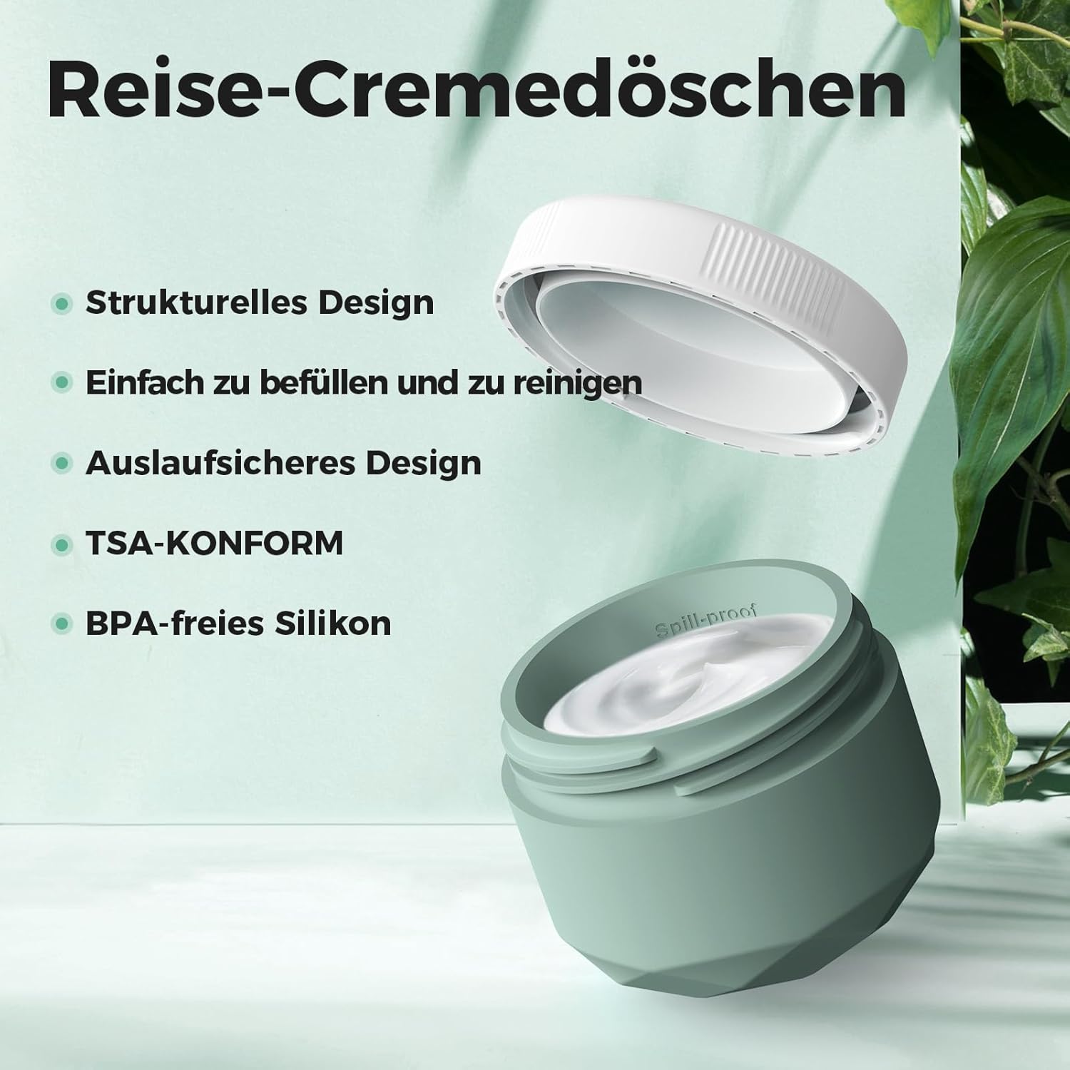 Thumbnail 3 de WLEAD 4er-Set Tiegel 50 ml aus Silikon – TSA-zugelassen, auslaufsicher, BPA-frei