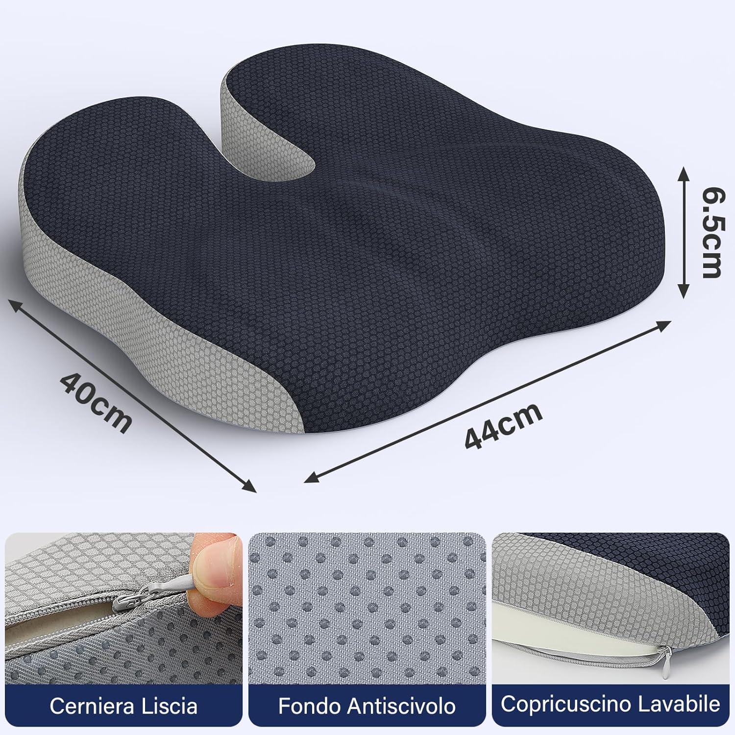 Detalle 2 de Juspota Cuscino Ortopedico per Sedia 1 in memory foam 🛋