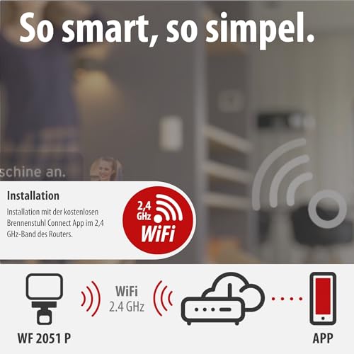 Detalle de Brennenstuhl Connect WiFi LED Strahler WF 2051 P – 24 W, 2800 lm, outdoor mit Bewegungsmelder