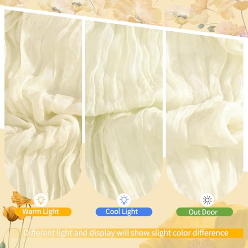 Thumbnail 6 de Showgeous Lote de 4 Caminos de Mesa de Gasa Beige 45x275 cm – Boho rústico para bodas y eventos