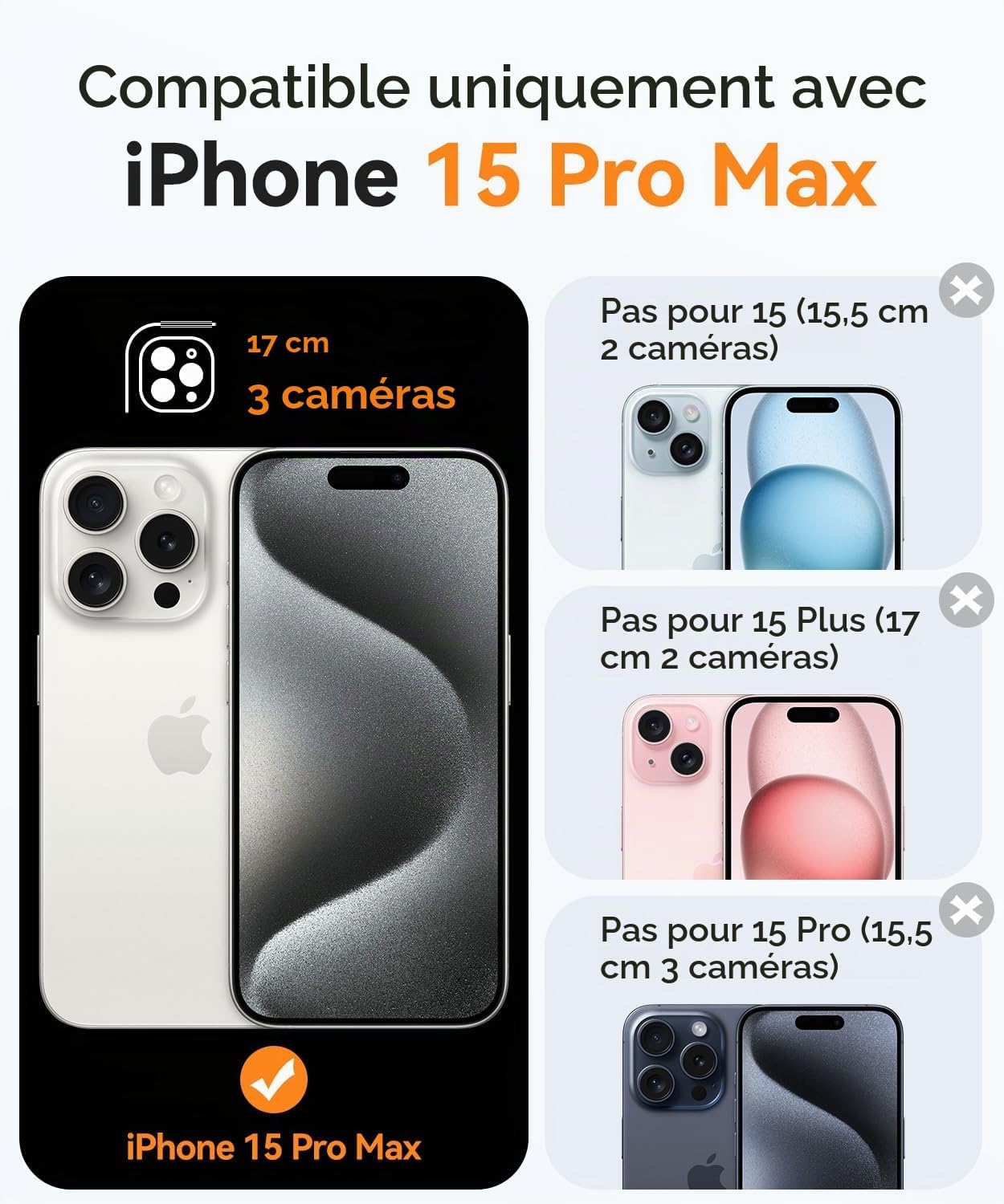 Thumbnail 1 de CANSHN iPhone 15 Pro Max-hoesje met MagSafe, camerabescherming en matte afwerking