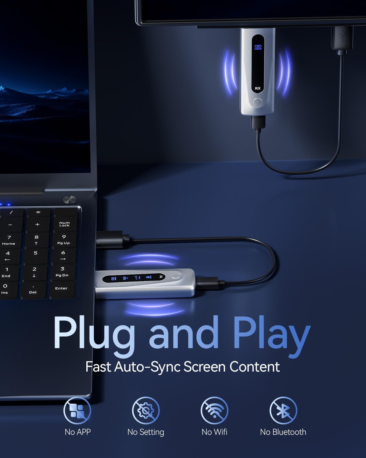Thumbnail 3 de Wireless HDMI Transmitter and Receiver 328FT/100M with 4K Decode & 5G+2.4G Dual-Band