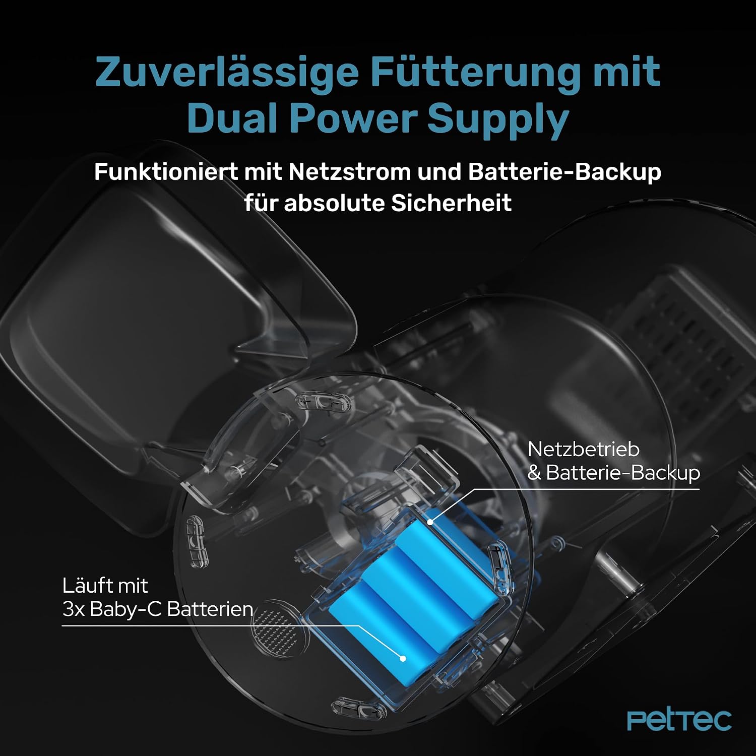 Detalle de PetTec – Pet Cam Buddy Futterautomat 8L mit WLAN und App-Steuerung