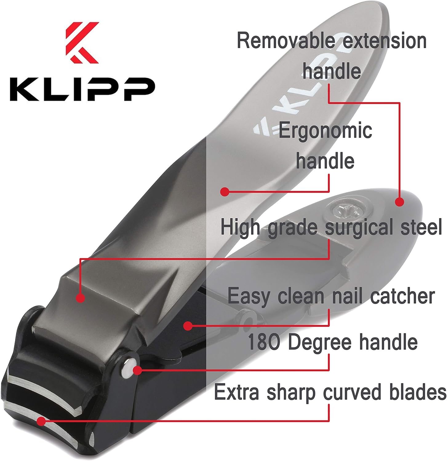 Thumbnail 5 de KLIPP Heavy Duty Nail Clippers for Men with Catcher – Razor-Sharp Self-Collecting Trimmer