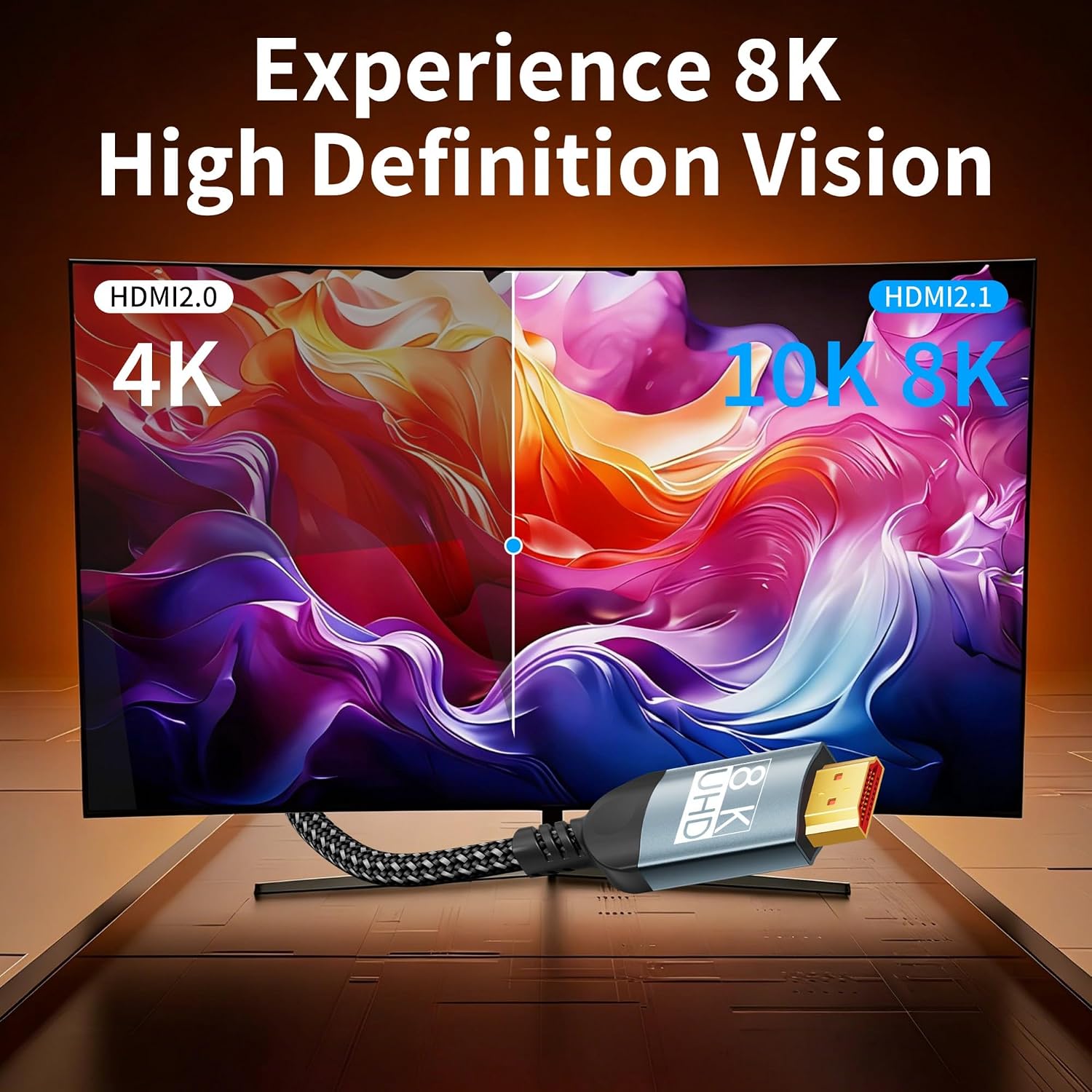 Detalle de Lumivtx Câble HDMI 3m 10K/8K@60Hz – HDMI 2.1, HDR10+, eARC et VRR