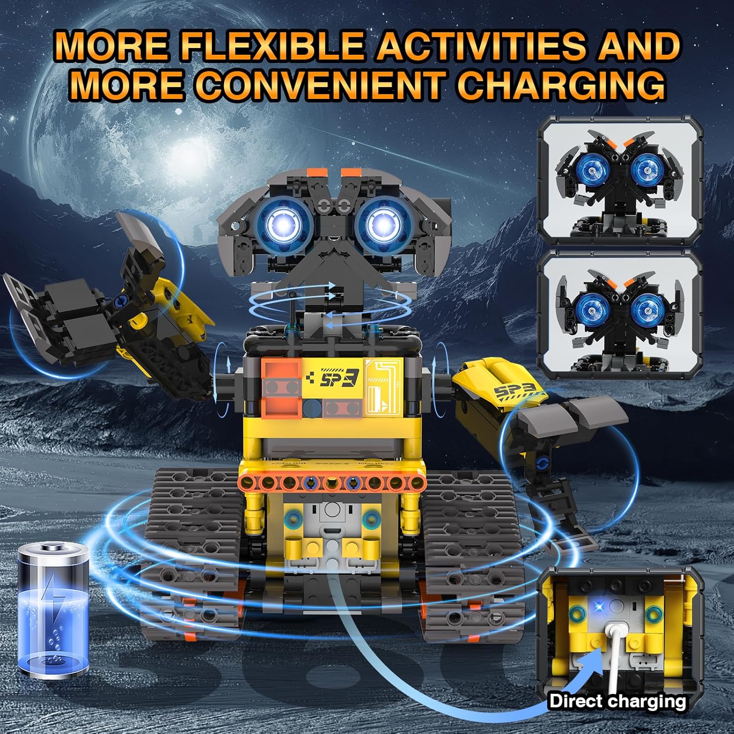 Detalle de Technic Robot Building Sets, 688PCS 5-in-1 RC Kit: Remote & App Controlled Construction Toy