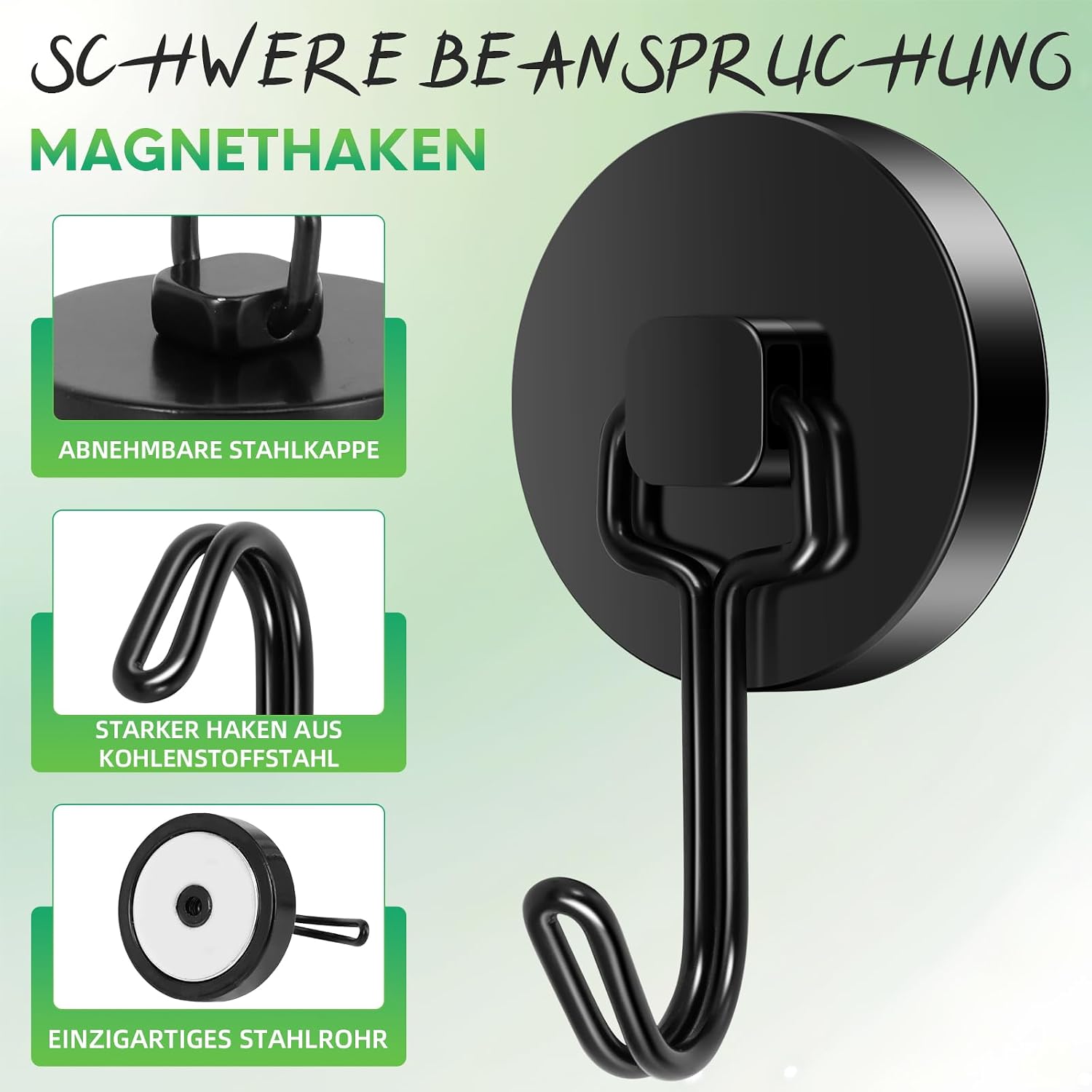 Detalle 1 de Neosmuk Swing Magnethaken 40 kg Schwarz