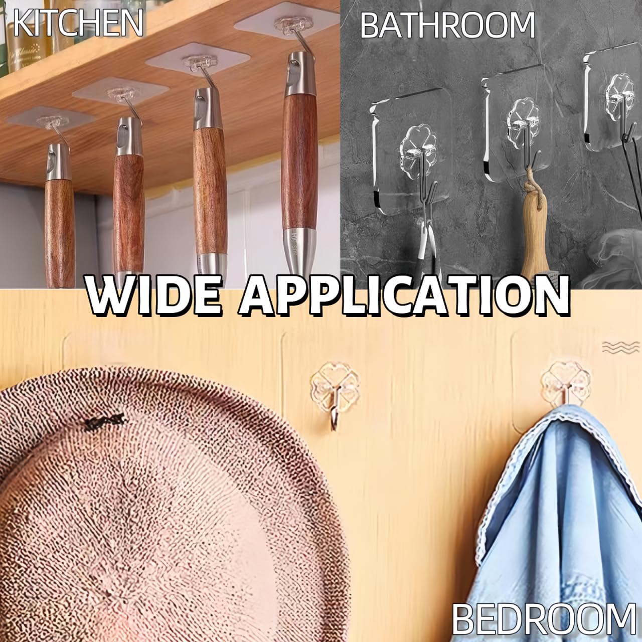 Thumbnail 1 de DDMY Heavy Duty Hook 24-Pack Self-Adhesive Hooks for Wall, Door & Shower Use