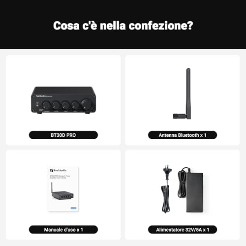 Thumbnail 8 de Fosi Audio BT30D Pro Mini Amplificatore Bluetooth 2.1 Canali con Subwoofer – Potenza e Sensibilità HiFi