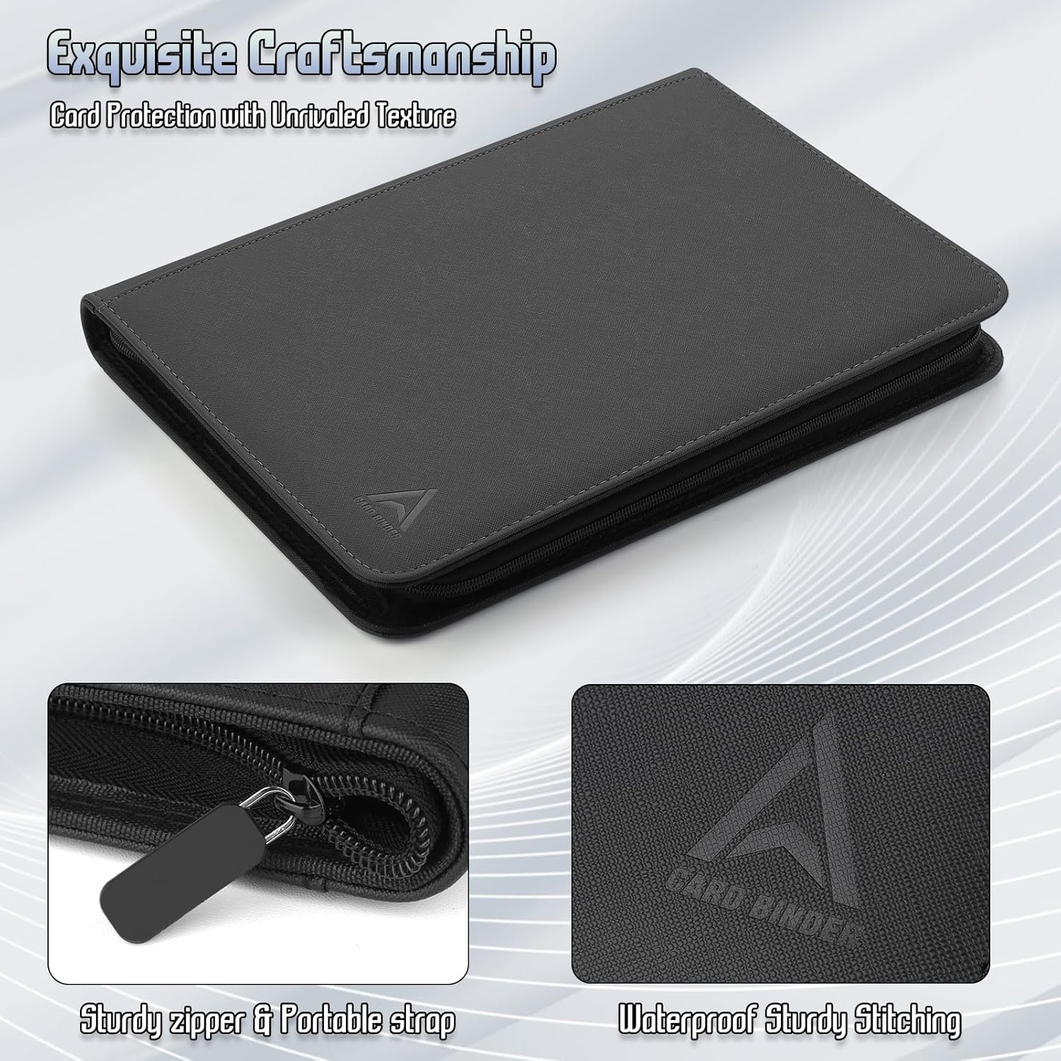 Thumbnail 2 de Arkeiliy Card Binder 9 Pocket: Double-Sided, 540-Card Capacity, Premium Zipper in Black