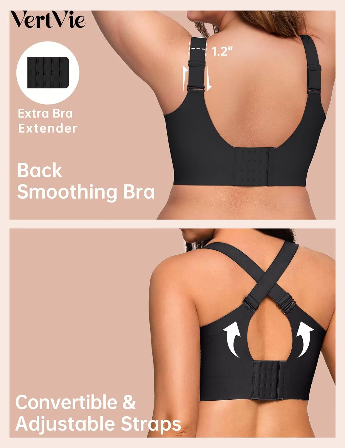 Thumbnail 3 de Vertvie Gel Wireless Pushup Bra, Extra Large — Full Coverage, Back-Smoothing Support