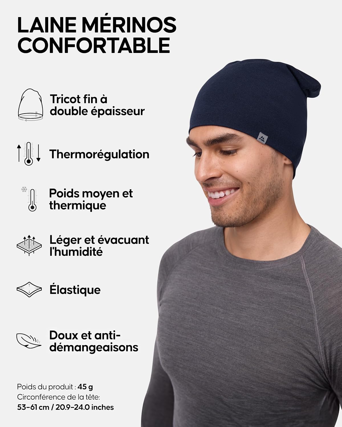 Thumbnail 1 de DANISH ENDURANCE Bonnet laine mérinos 180 g/m²