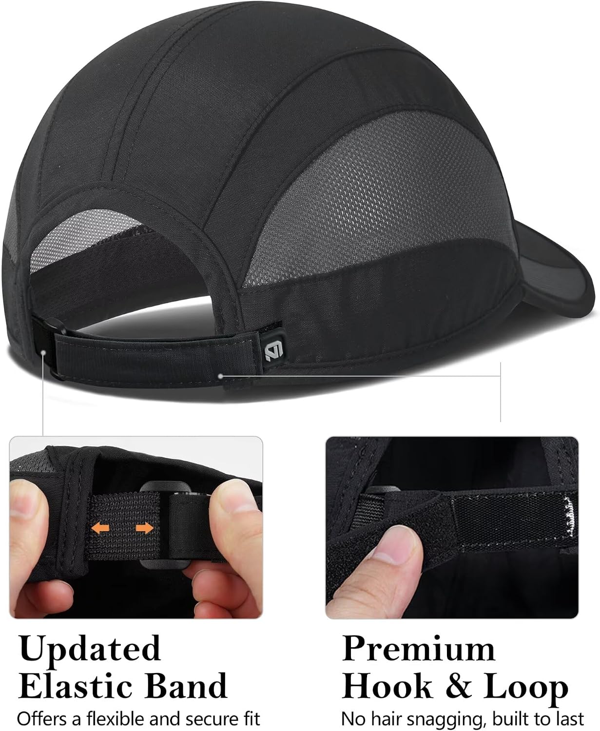 Detalle de GADIEMKENSD Unstructured Quick-Dry Sportcap mit UPF 50+ Schutz – schnell trocknend, verstellbar