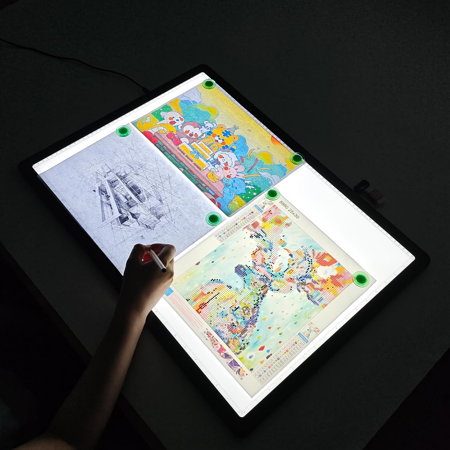 Detalle 2 de TOHETO A2 Light Pad 25.2"x18.4" Magnetic LED Light Board for Diamond Painting & Tracing