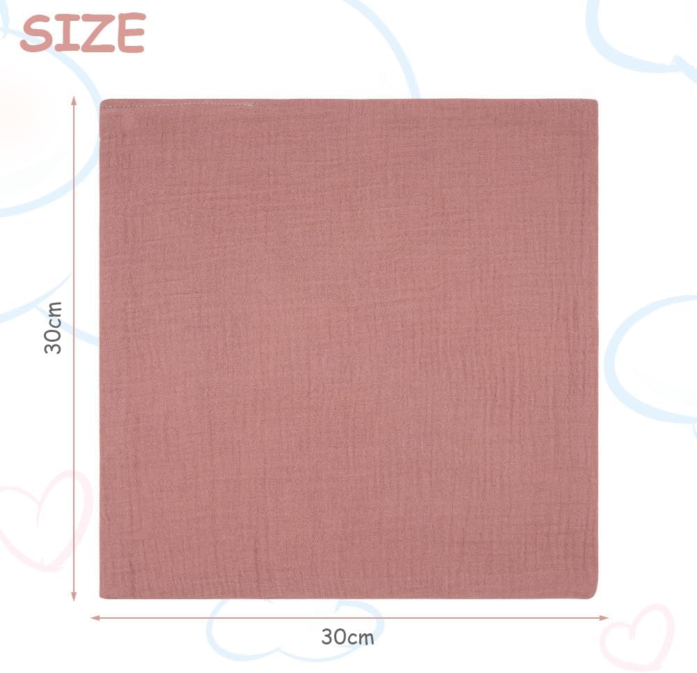 Detalle 2 de Aolso Serviette Visage Bébé Extra Douces Lavable – Langes coton biologiques 30×30 cm (6 pièces)
