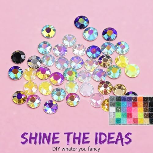 Thumbnail 6 de Hwsyin 32000 Stück Bedazzler Kit mit Glue – 40 Farben, 3 mm Strass, DIY Glitzer für Nageldesign, Textilien und Körperkunst