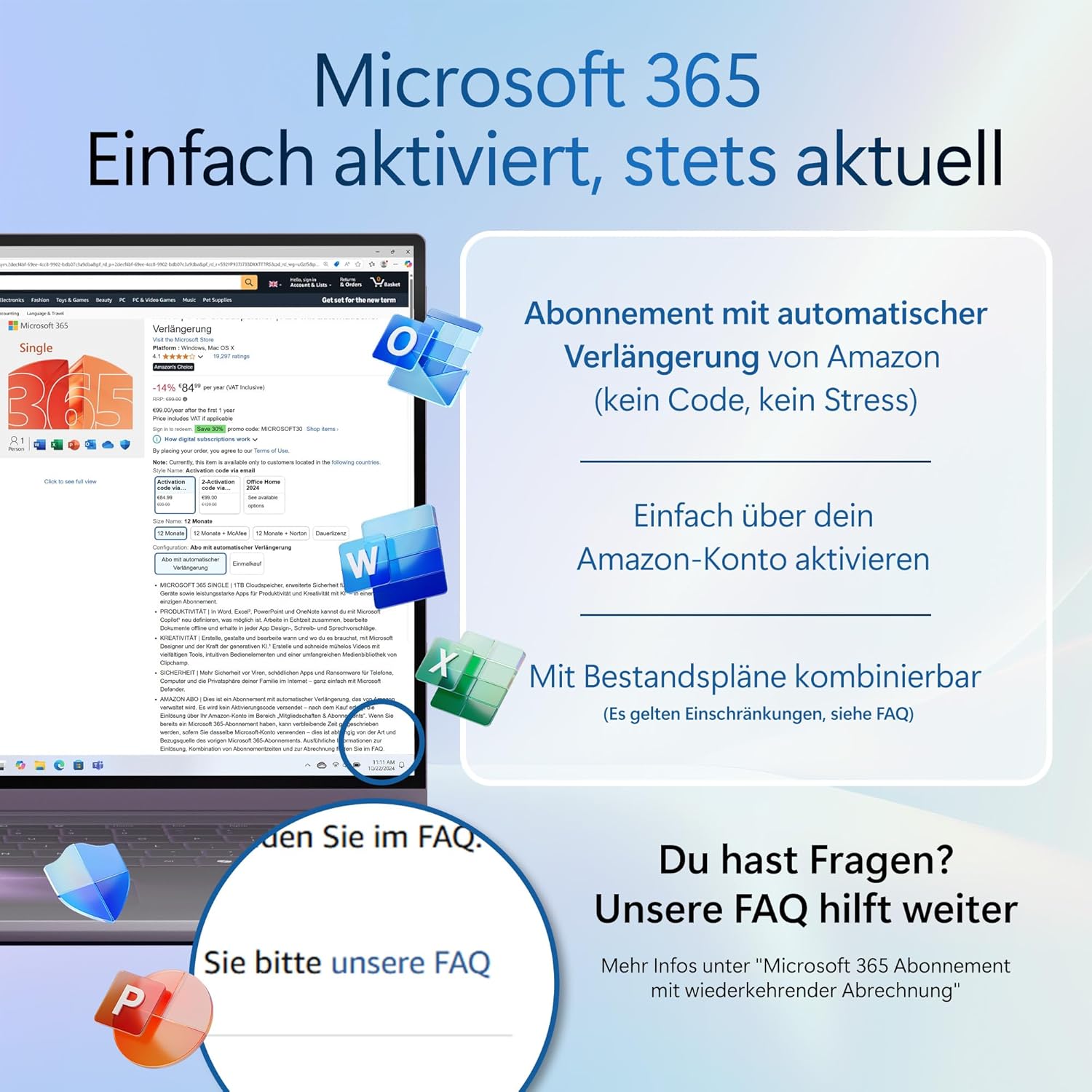 Detalle de Microsoft 365 Family – 1 Jahr, bis zu 6 Personen, mit KI-Apps, 6 TB Cloudspeicher und Norton 360 Deluxe
