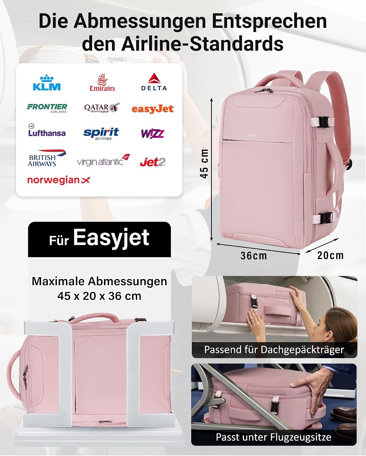 Detalle 2 de COOLIFE EasyJet Handgepäck 45x36x20