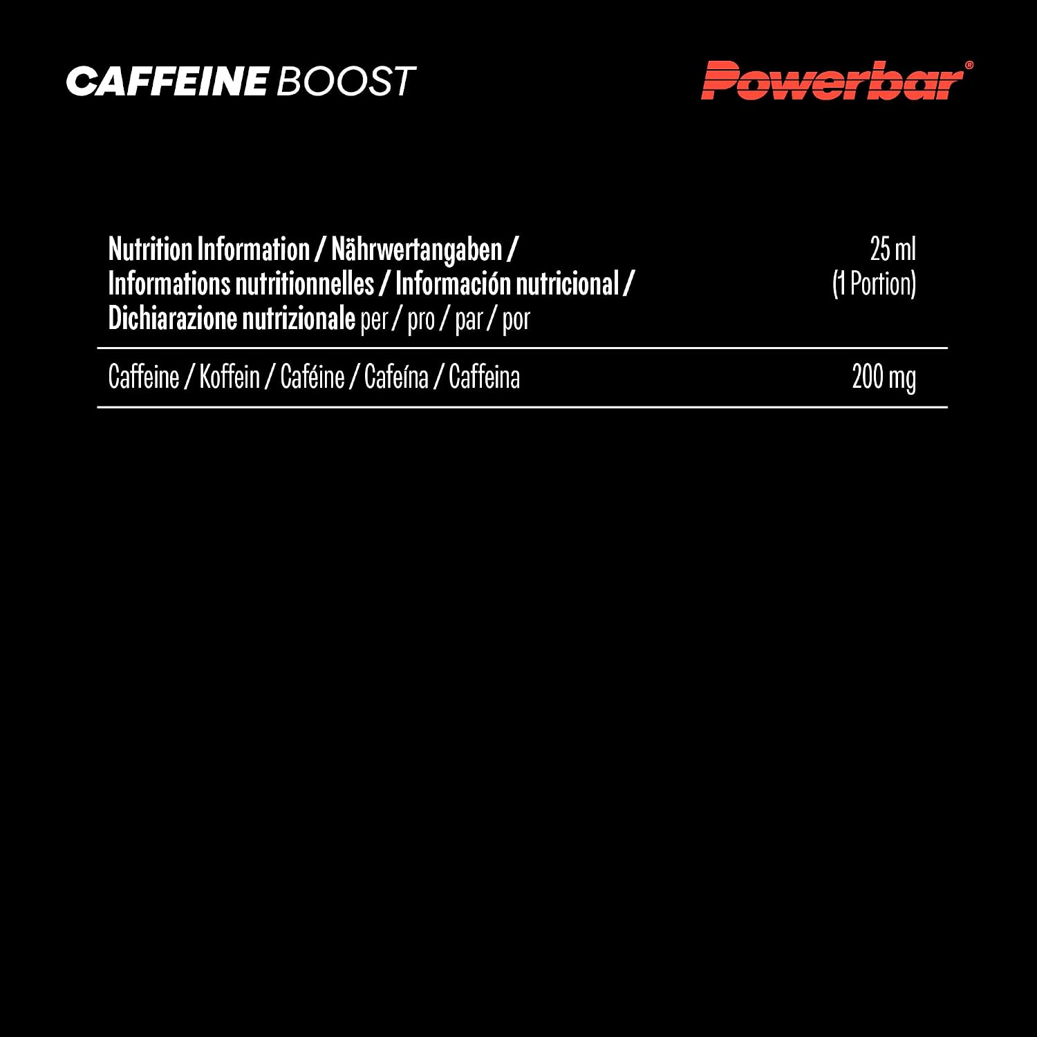 Detalle de Powerbar Black Line Caffeine Boost – 20x25ml mit 200 mg Koffein