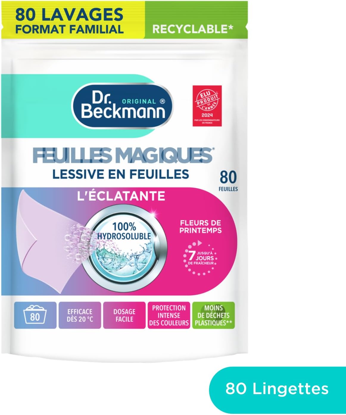 Thumbnail 2 de Dr. Beckmann – Lessive en feuilles L'ÉCLATANTE (80 feuilles) : lavage pratique et hydrosoluble