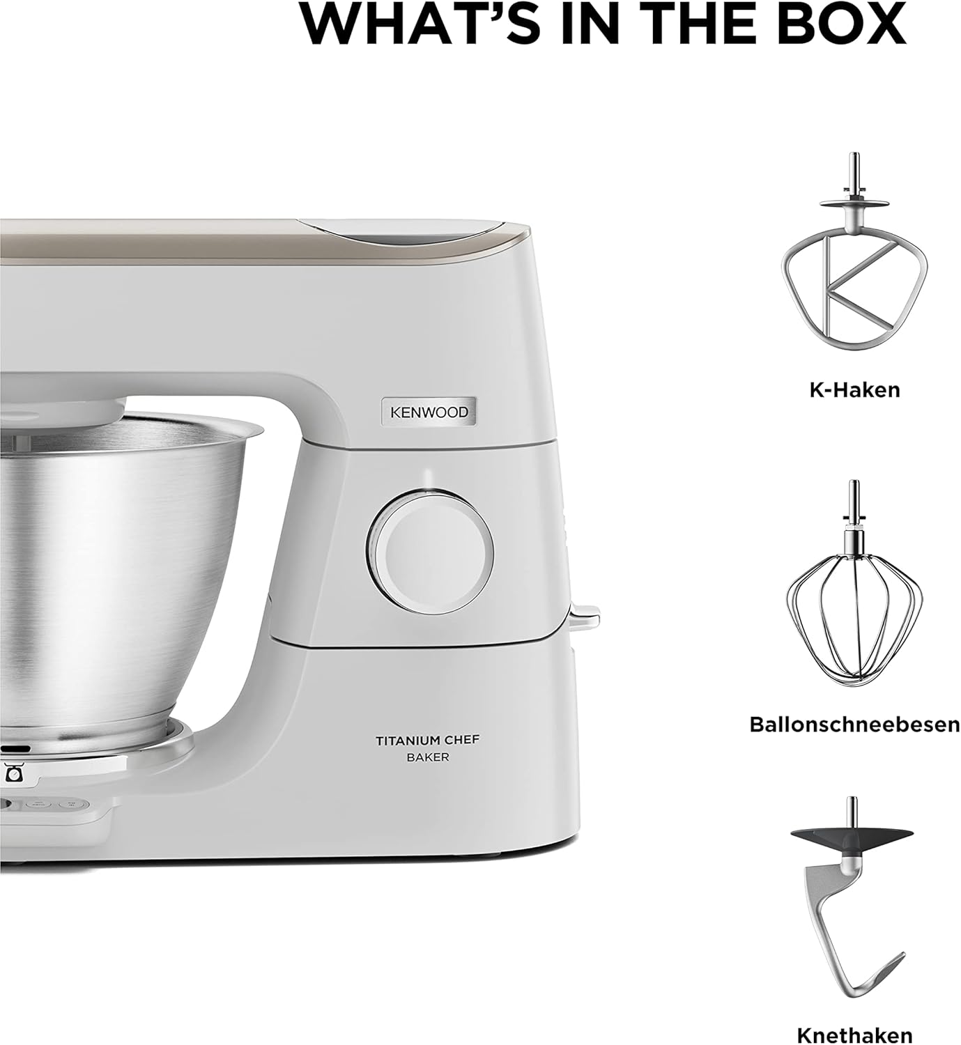 Thumbnail 6 de Kenwood Titanium Chef Baker KVC65.001WH (Weiß) – Küchenmaschine mit 1.200-W-Motor, EasyWeigh & 25+ Zubehör