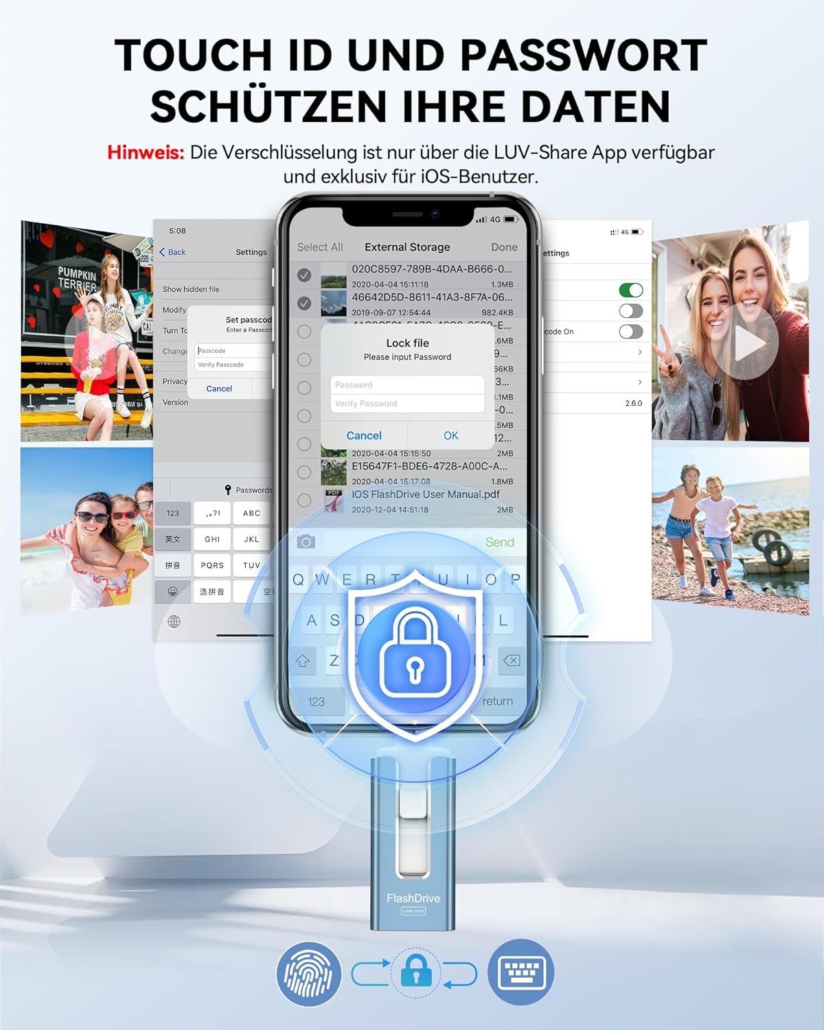 Thumbnail 5 de GNASEET USB Stick 256GB für Phone — 4 in 1 Speicher Blau