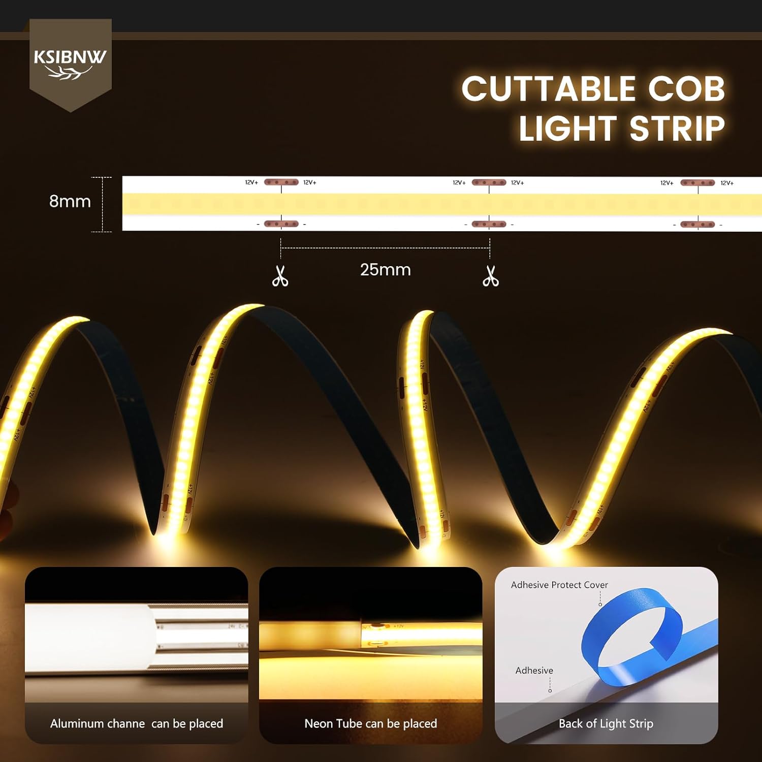 Detalle 2 de KSIBNW Tira de LED COB 24V 10M 6000K