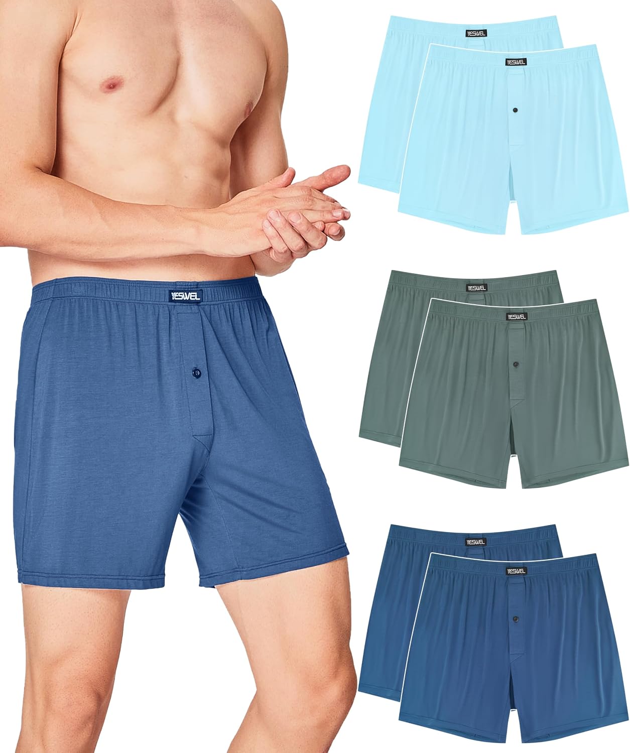 Thumbnail 6 de YESWEL Bambus Boxershorts Herren 6er Pack