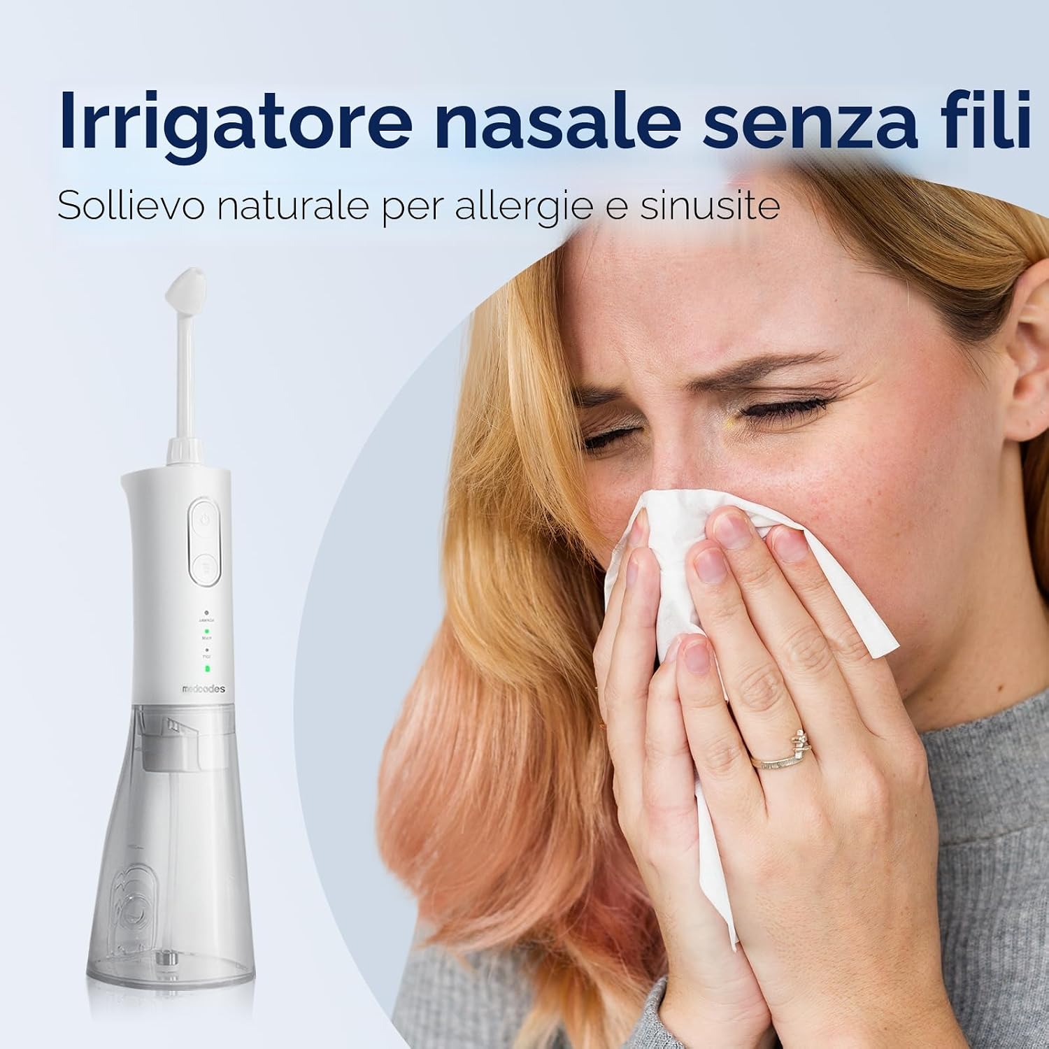 Thumbnail 4 de Medcodes Neti Pot irrigatore nasale elettrico Bianco A