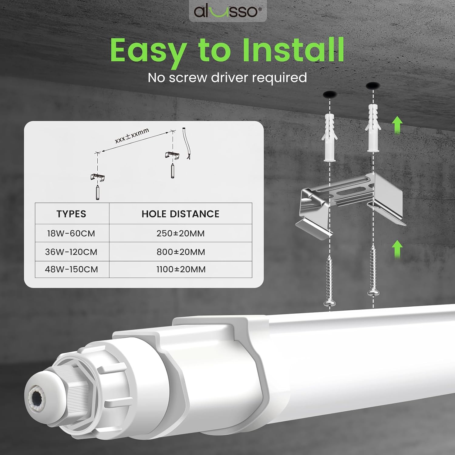 Thumbnail 5 de ALUSSO LIGHTING LED Feuchtraumleuchte 116 cm, 36W